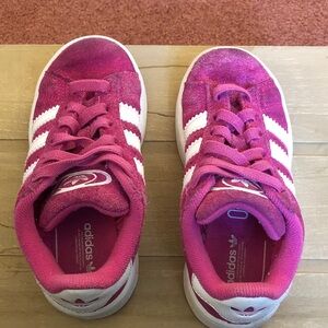 Adidas Kids Fuchsia and White Sneakers